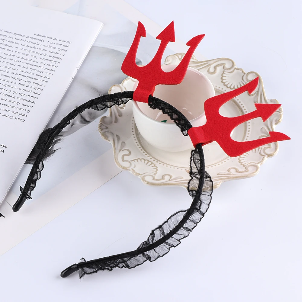 Хэллоуин Косплэй в готическом стиле повязка на голову Devil Рога и сердечком