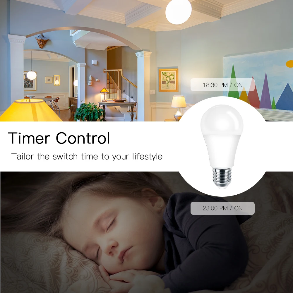 Умная Светодиодная лампа с Wi Fi 60 Вт эквивалент Smart Life/Tuya работает приложением Alexa