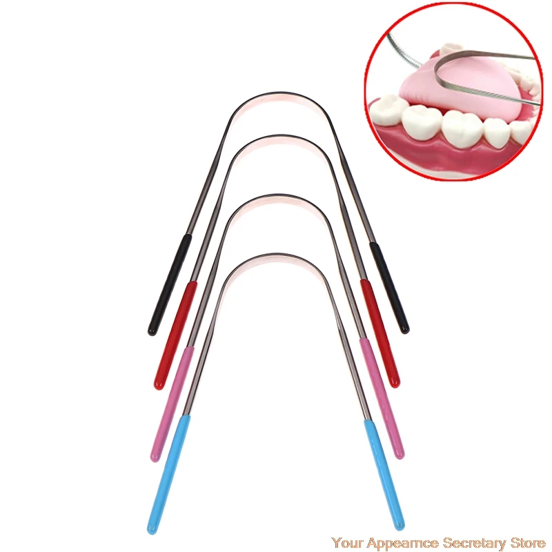 

Stainless Steel Tongue Scraper Cleaner Fresh Breath Cleaning Coated Tongue Toothbrush Dental Oral Hygiene Care Tools New