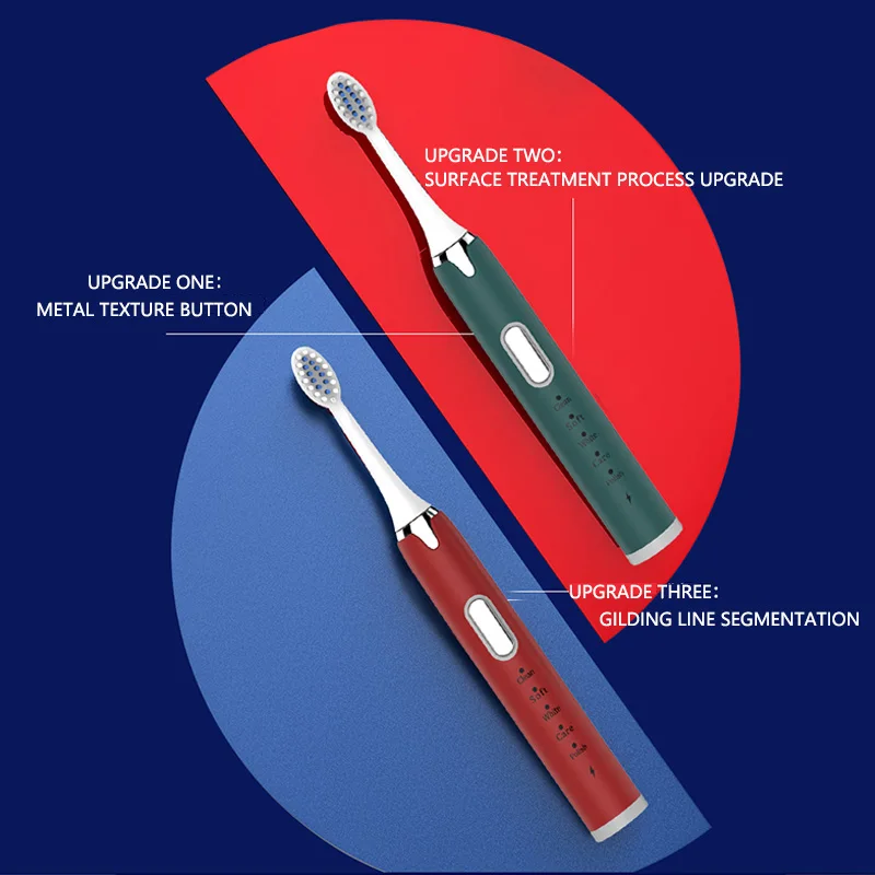 

Smart Electric Toothbrush, Rechargeable USB, IPX7 Waterproof