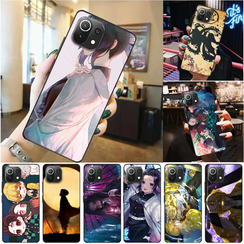 

Demon Slayer Kimetsu No Yaiba Agatsuma Zenitsu Kamado Tanjirou Kamado Nezuko Phone Case For Xiaomi 11 Lite Pro Coque Carcasa
