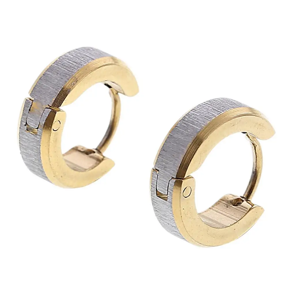 Круглые серьги из нержавеющей стали золотого и серебряного цвета крутые