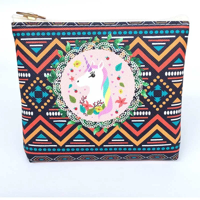 8 New Cute Flamingos Ethnic Style Grils Coin Purse Children PU Leather Zip Change Purse Women Wallet Animal Key Card Bag Kids Gift - Цвет: 8