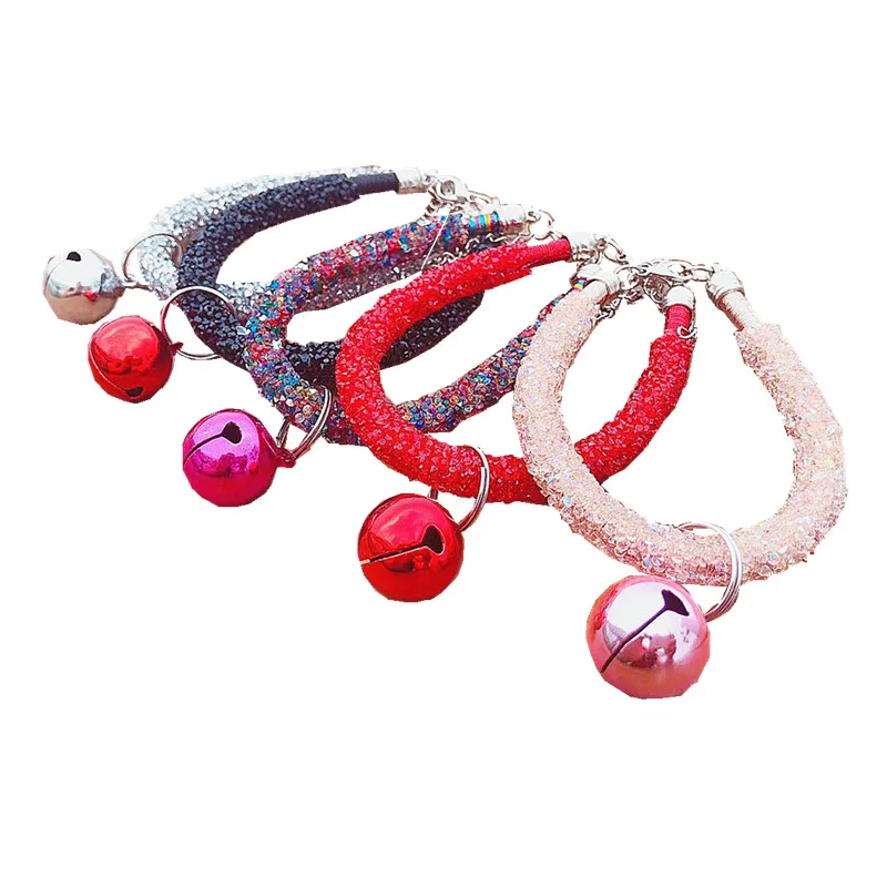 Ошейник для кошек и собак Ювелирное Украшение яркий ошейник с колокольчиком