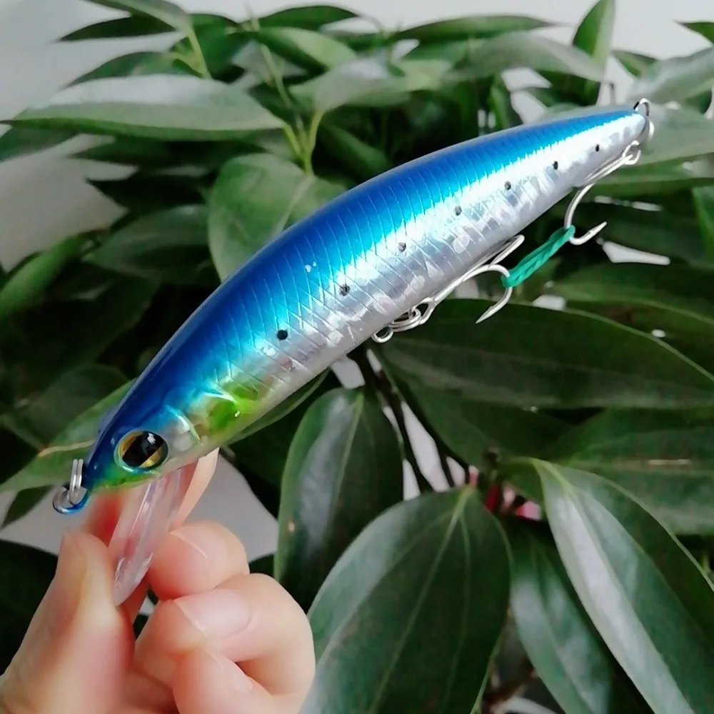 Swolfy 5 шт. тонущие приманки Minnow 12 см 40 г Морская рыбалка Приманки 3D глаза Пластиковые жесткие приманки Джеркбейт искусственные рыболовные воблеры
