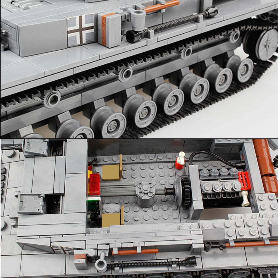 

1193pcs Main Battle Large Panzer Tank Building Blocks sets Military Army WW2 Soldier Model Bicks Toys For children gift