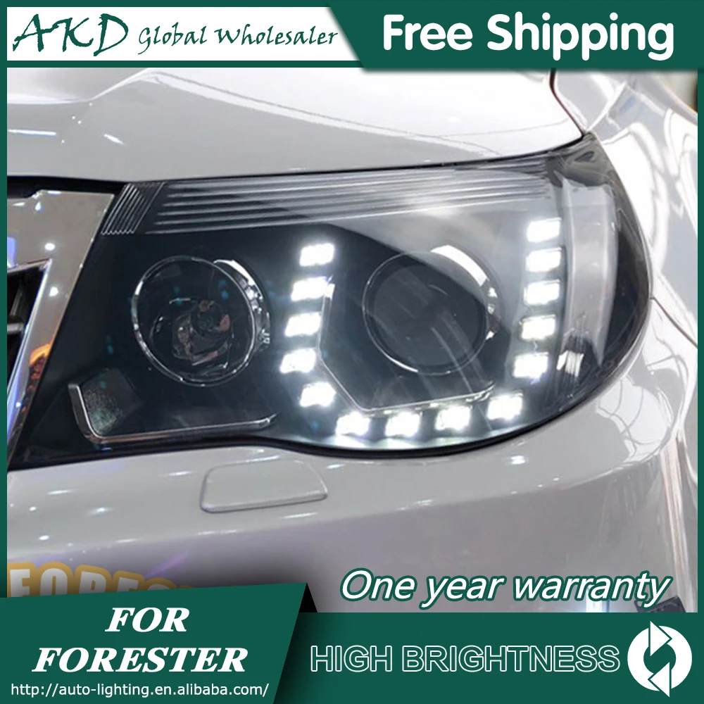 Headlights For Car Subaru Forester 2008-2012 DRL Day Running Light Head Lamp LED Bi Xenon Bulb Fog Lights Tuning Accessory | Автомобили и