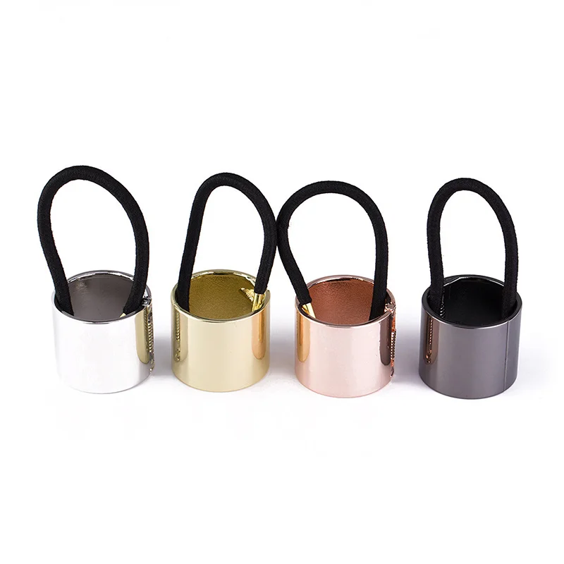 

Metal Ponytail Holder Hair Ropes High Quality Cylindrical Metal Horsetail Buckle For Elegant Girl Hair Accessories