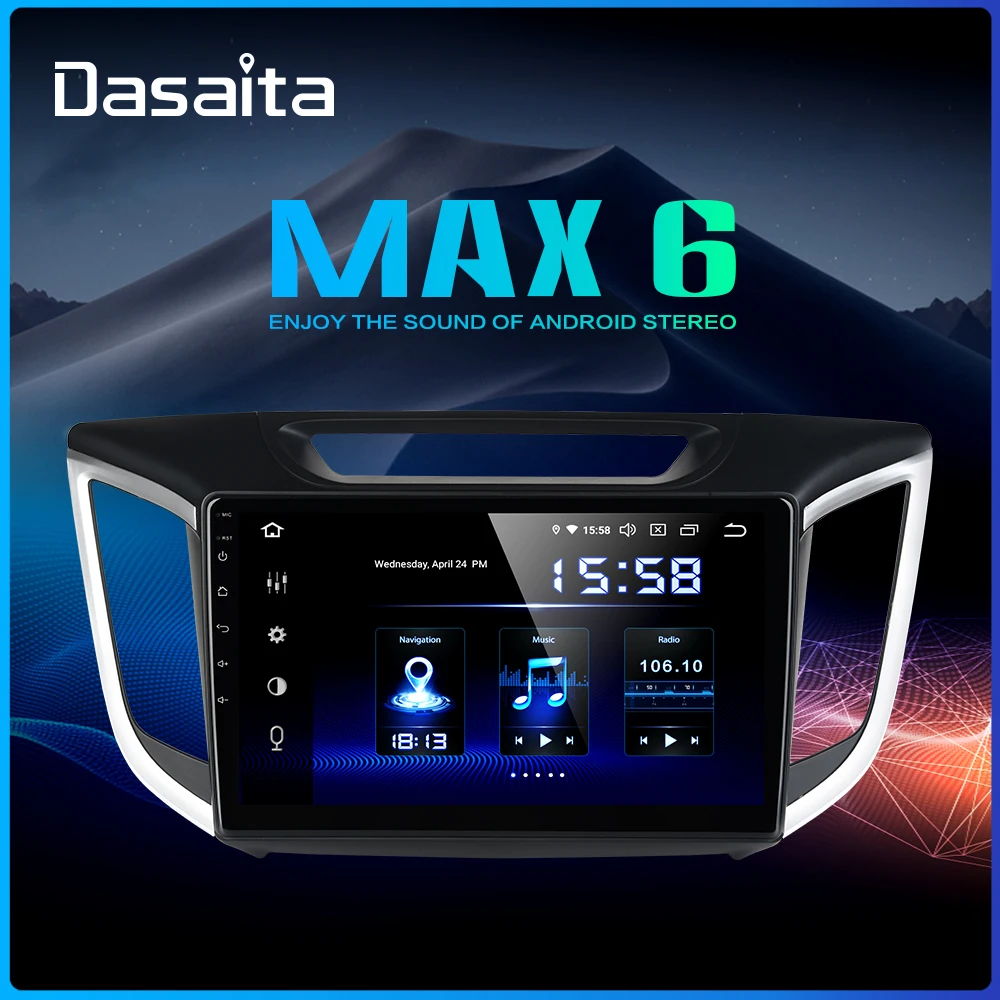 Dasaita 10," Дисплей Car Android 1 Din Авто Радио стерео для hyundai IX25 с Android 9,0 64G Встроенная память Поддержка MP3 4G