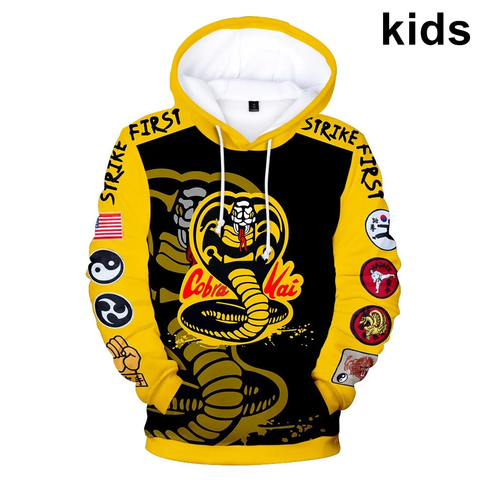 

2 To 14 Years Kids Hoodies The Karate Kid Cobra Kai 3d kids Hooded Sweatshirt Boy Girl fashion Harajuku Jacket Clothes Oversized