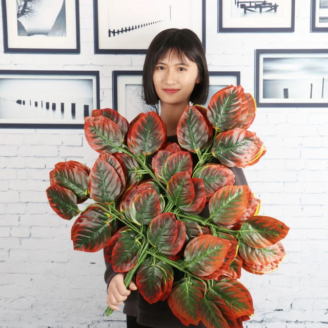 Большие искусственные листья гинкго настенный материал для растений