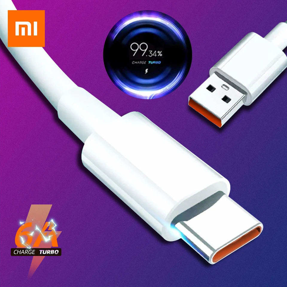Оригинальный зарядный кабель Xiaomi 33 Вт для быстрой зарядки 6A Mi 10T 10 Pro 5G Black Shark 3S 1 М 5