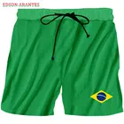 Модные унисекс бразильский флаг 3D печать пляжные шорты летние бермуды шорты мужские зеленый футбол, баскетбол, Спорт Шорты 6XL