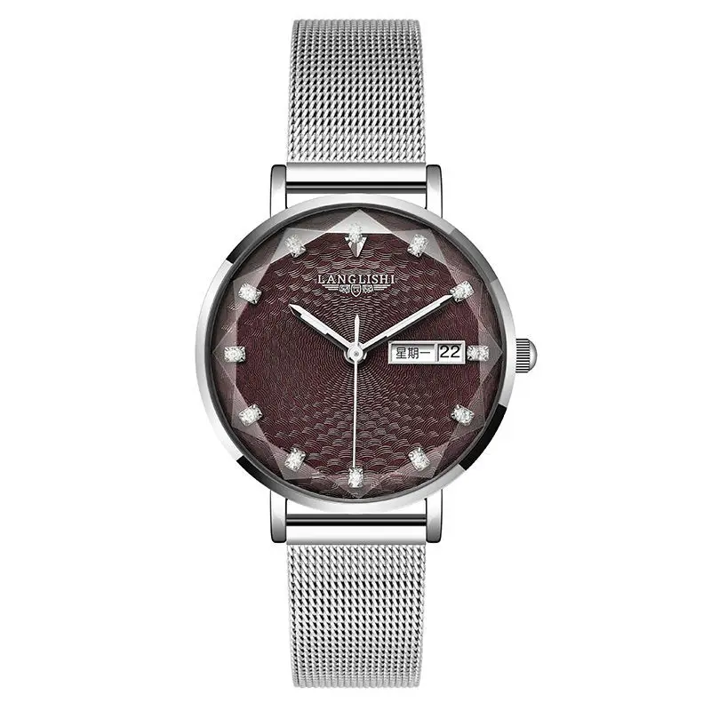 

Relgio feminino de luxo masculino feminino quartzo relgios masculinos ao inoxidvel dial casual moda pulseira senhoras menina