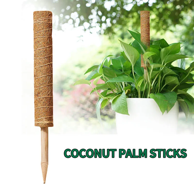 

30/40/50cm Plant Extension Rod Potted Climb Support Maintain Moisture Coir Moss Totem Coconut Sticks Accessories Climbing Pole