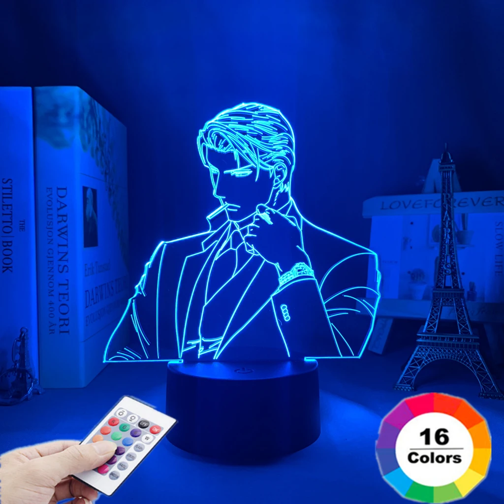 

Серия аниме Finder светодиодный светильник Ryuichi Asami для спальни Декор подарок Красочный ночник манга 3d лампа Ryuichi Asami