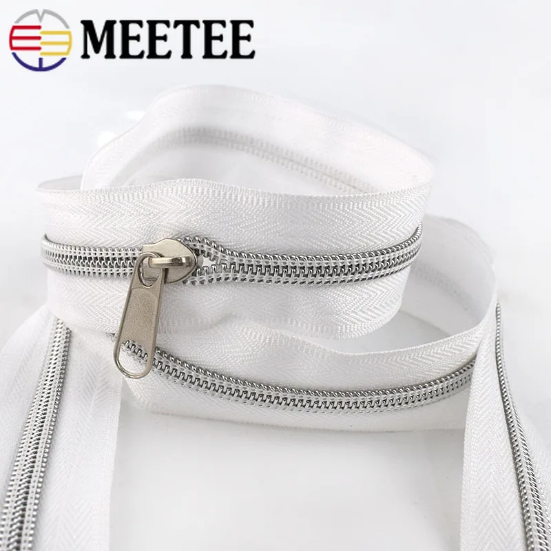 Застежка-молния Meetee с кодом 10/20 м нейлоновая Золотая зубчатая катушка застежка