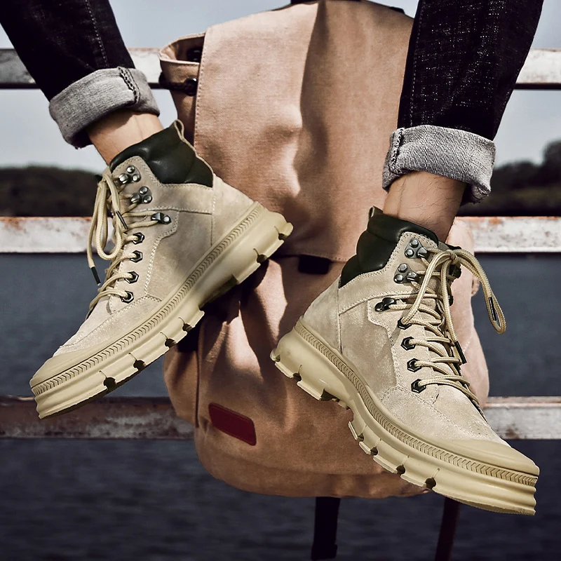 Misalwa/модные уличные зимние армейские ботинки Мужские военные дезерты Плюшевые