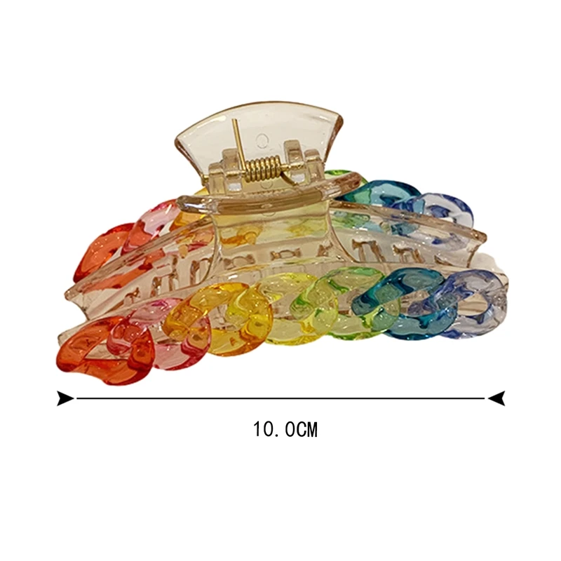 

1 Pcs Rainbow Color Hair Claws For Women Girls Hair Holder Clip Sweet Barrette Clear Hair Hairpin Hair Styling Accessories