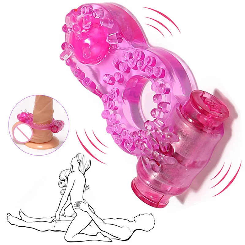 Бабочка Пенис Вибратор Кольцо Задержка Ejacualtion стимуляции клитора эластичный