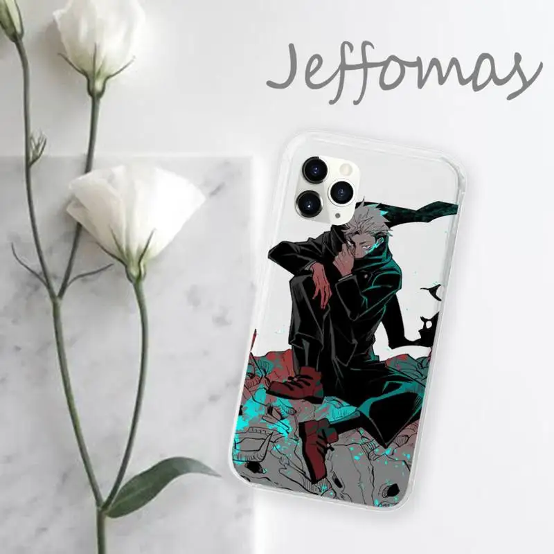 

Anime Cartoon Jujutsu Kaisen Phone Case Transparent for iPhone 11 12 mini pro XS MAX 8 7 6 6S Plus X 5S SE 2020 XR