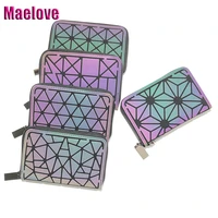 maelove luminous wallet fashion women bag geometric wallet laser small handbag purse bag for girls free shipping