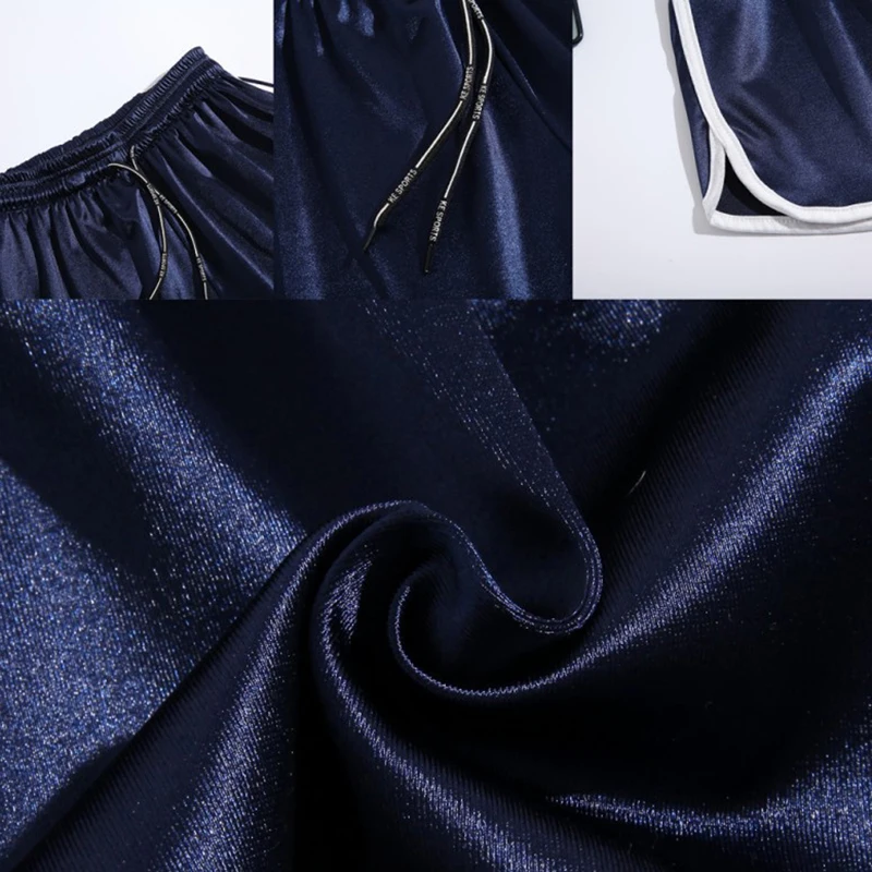 

Plus Size Women Short Workout Red Black Gray Blue Silk Satin Sexy Beach Wear Hot Casual Summer Shorts 2020