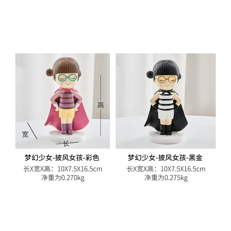 

Modern Garden Home Decoration Resin Sculpture Crafts Lovely Girl Ornaments Pink Model Bedroom Living Room Desk Art Statue Gifts
