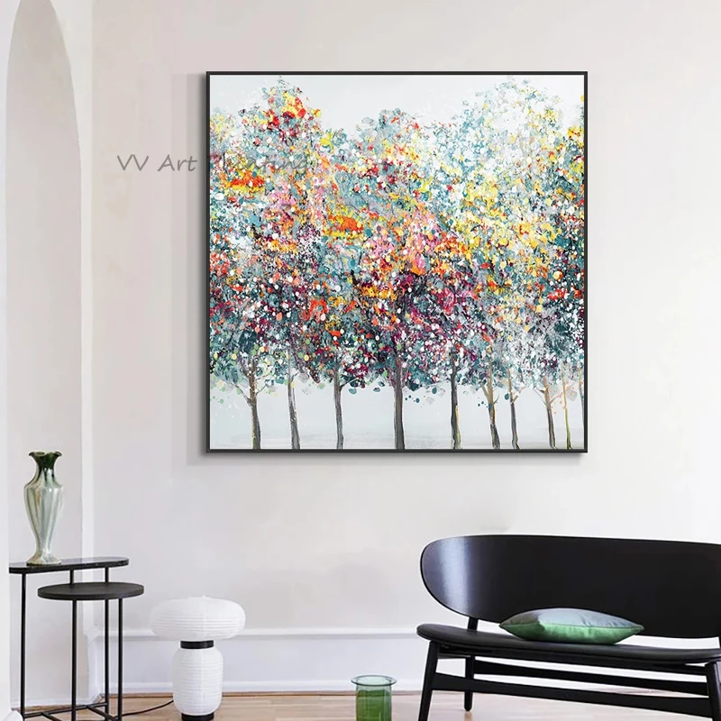 Знаменитая ручная работа картина маслом дерева холст красочная палитра природа