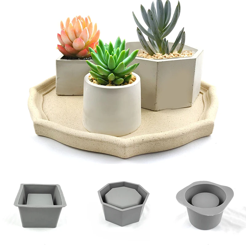 

Silicone Molds For Concrete Flower Pot,Cement Molds Succulent Plants Pot Mold Concrete Planters Moulds Diy Aromatherapy Plaster