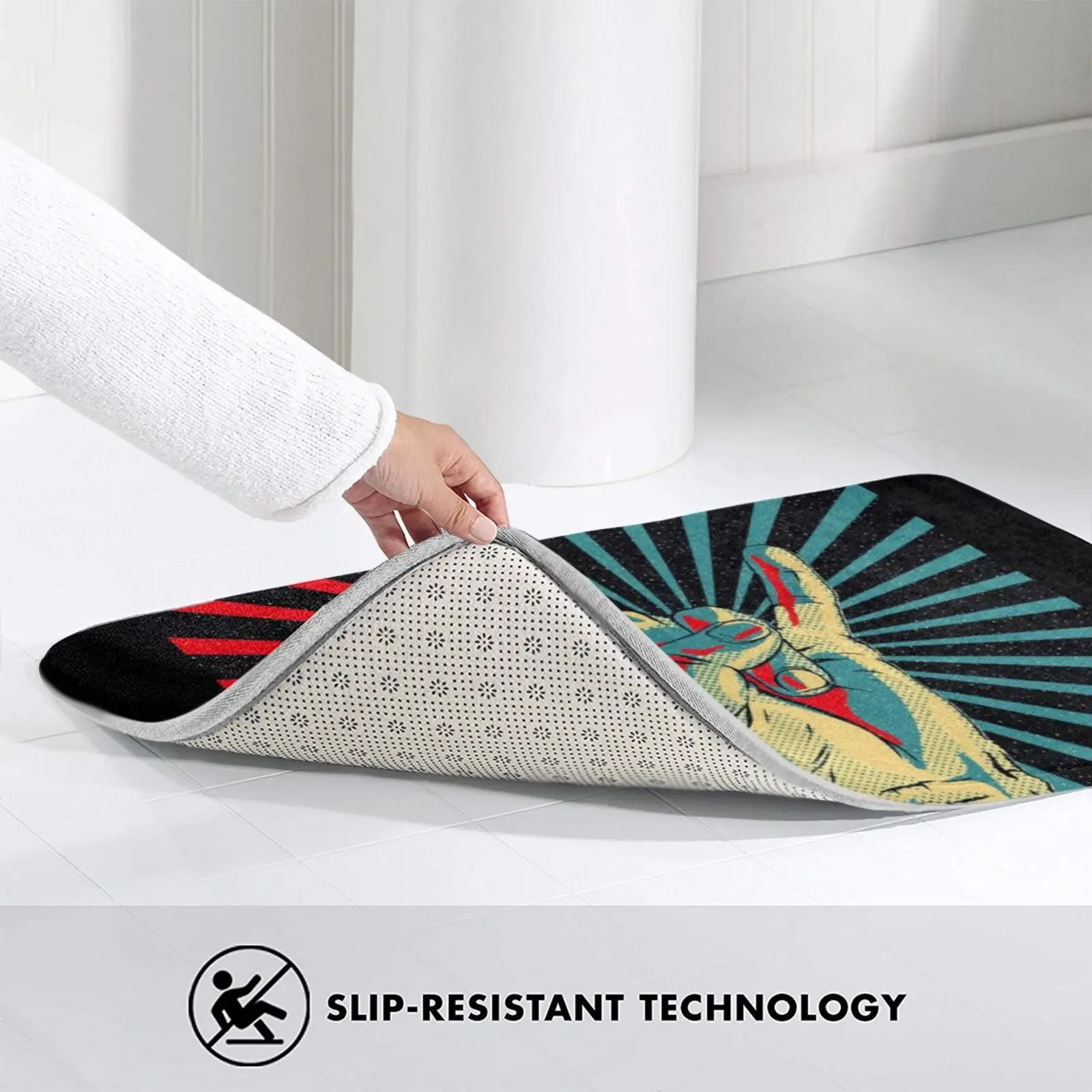 Коврик в стиле рок-н-ролл противоскользящий мягкий ковер поглощение воды для губ