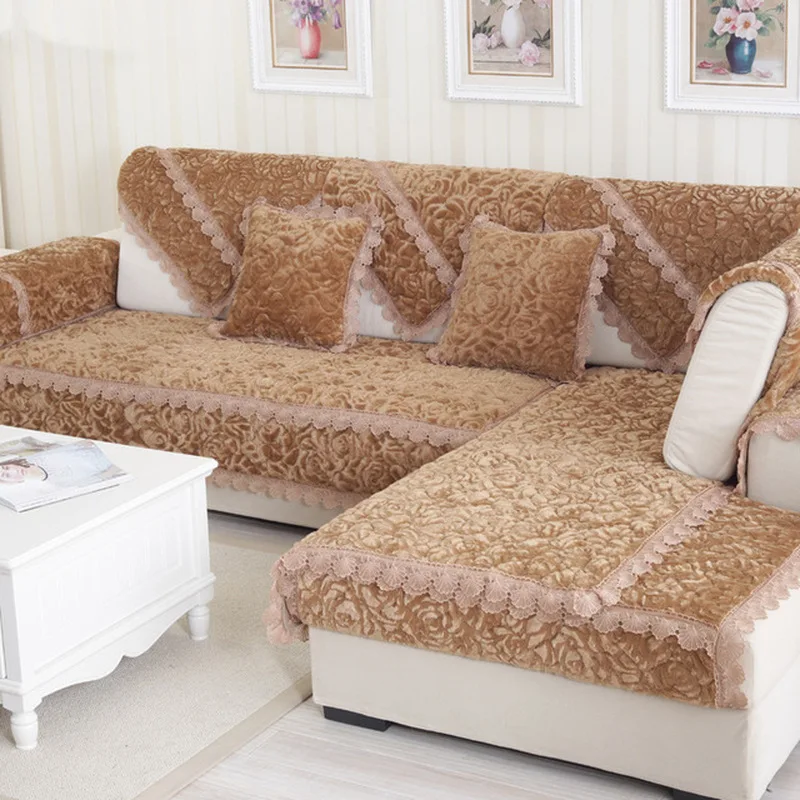 

Thicken Plush Sofa Cover Towel Europe Covers Sofas With Chaise Longue Corner Sofa Covers For Living Room Non-slip Case For Sofa
