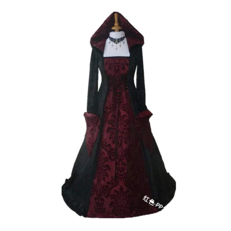 Женское винтажное платье Lugentolo с длинными рукавами на шнуровке принтом в пол 3