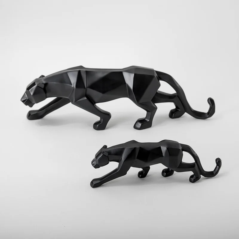 

Resin Sculpture Leopard Statue Resin Geometric Animal Abstract Figurine Home decor statues for decoration Modern