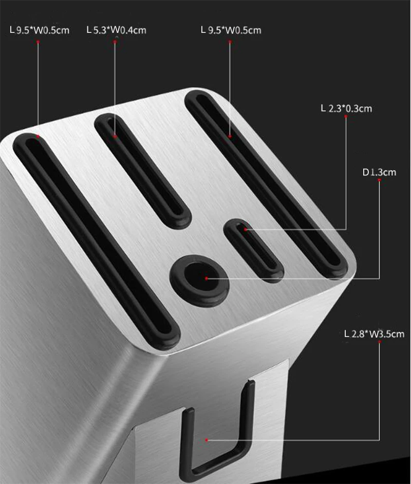 High-quality Stainless steel holder Block Scissor Slot Storage Rack Multifunction Stand for knives Kitchen Organizer Tools | Дом и сад