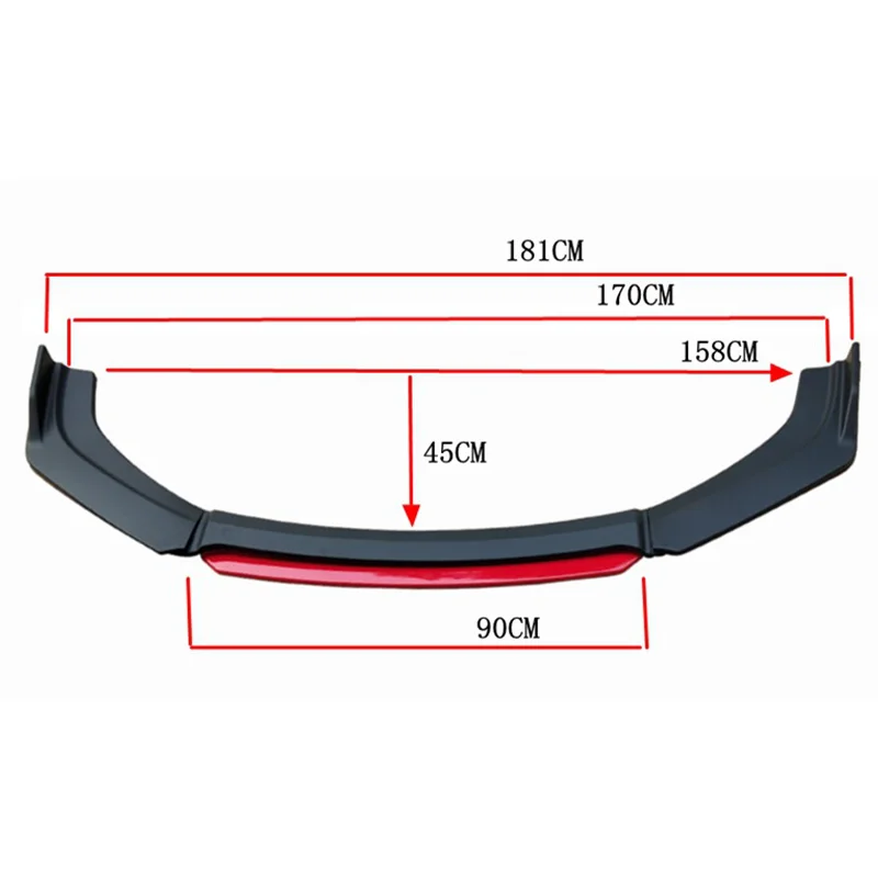 4 шт. Универсальный Автомобильный передний бампер комплект губ спойлер сплиттер
