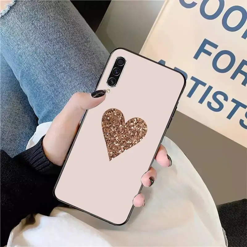 

Gold Rose Glitter Love Phone Case For Samsung galaxy S 9 10 20 A 10 21 30 31 40 50 51 71 s note 20 j 4 2018 plus