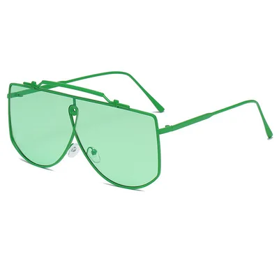 

New Trend Sunglasses For Couple Lover Big Frame Metal Square Sunglasses Personality Anchor Street Shooting Colorful 2021 Style
