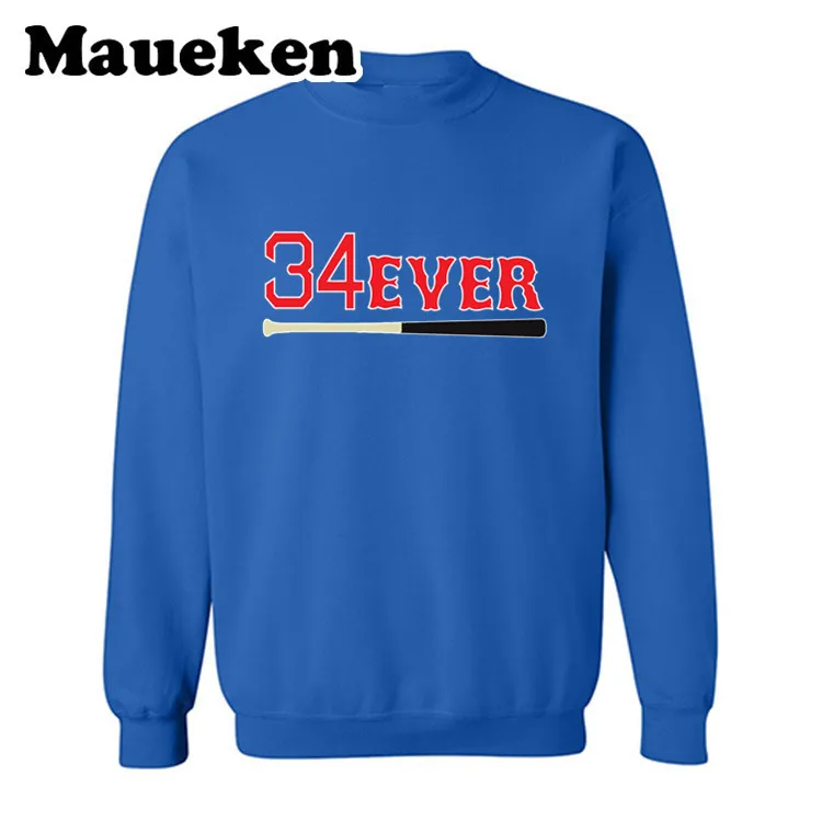 Мужские толстовки Boston 34 Давид Ортис Спасибо Большой Papi толстый круглый воротник