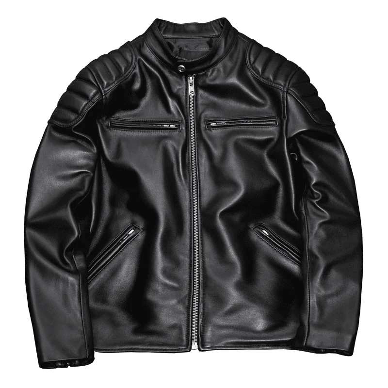 

2021 New Autumn Winter Men Brand Jacket Punk Multi Design Style Motorcycle Biker Sheepskin Leather Jacket Male Fashion Coats W73