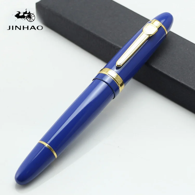 

JINHAO 159 New design blue Bright with Silver Broad Nib fountain pen Crystal pens Stationery Office school Promotion gift
