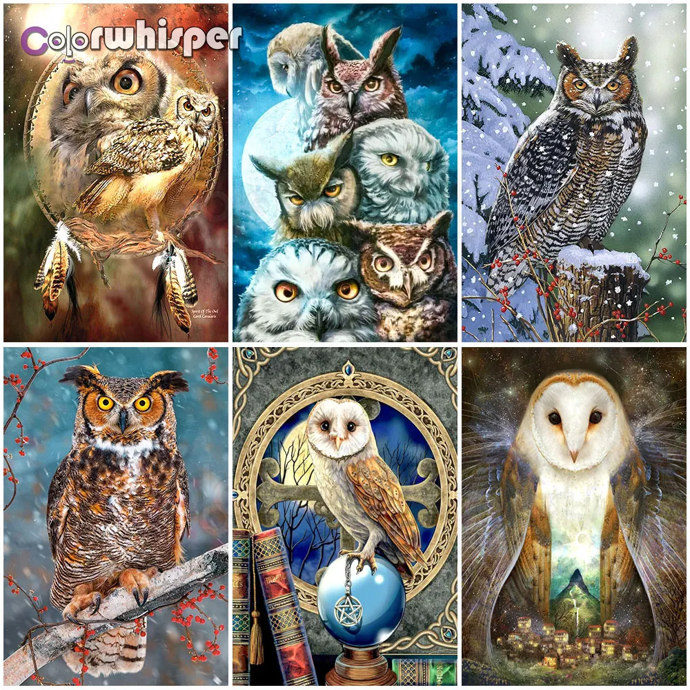 Алмазная живопись 789DP полноразмерная/круглая вышивка совы подарок с животными