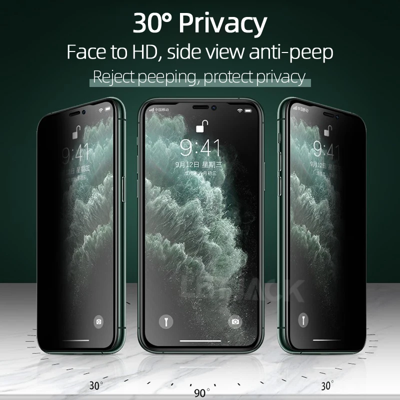 Конфиденциальности Защитная пленка из закаленного стекла для iPhone X XR XS Max экрана 7