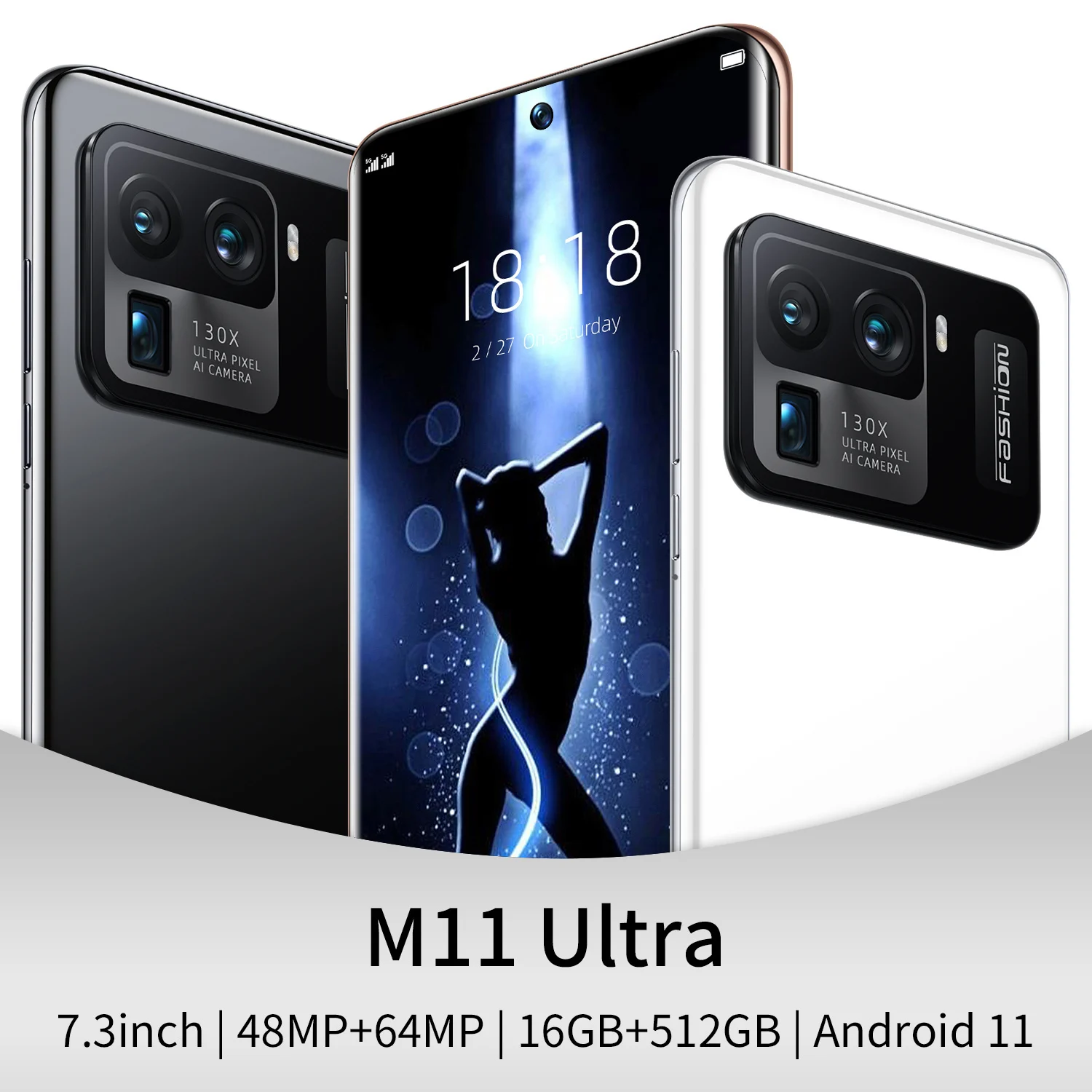 Xiaomi-tel&eacute;fono inteligente M11, versi&oacute;n Ultra Global, pantalla de 7,3 pulgadas, 16 + 512GB, 6800mAh, c&aacute;mara HD de 48 + 64MP, Android 11, 5G, compatible con GPS de Google-4