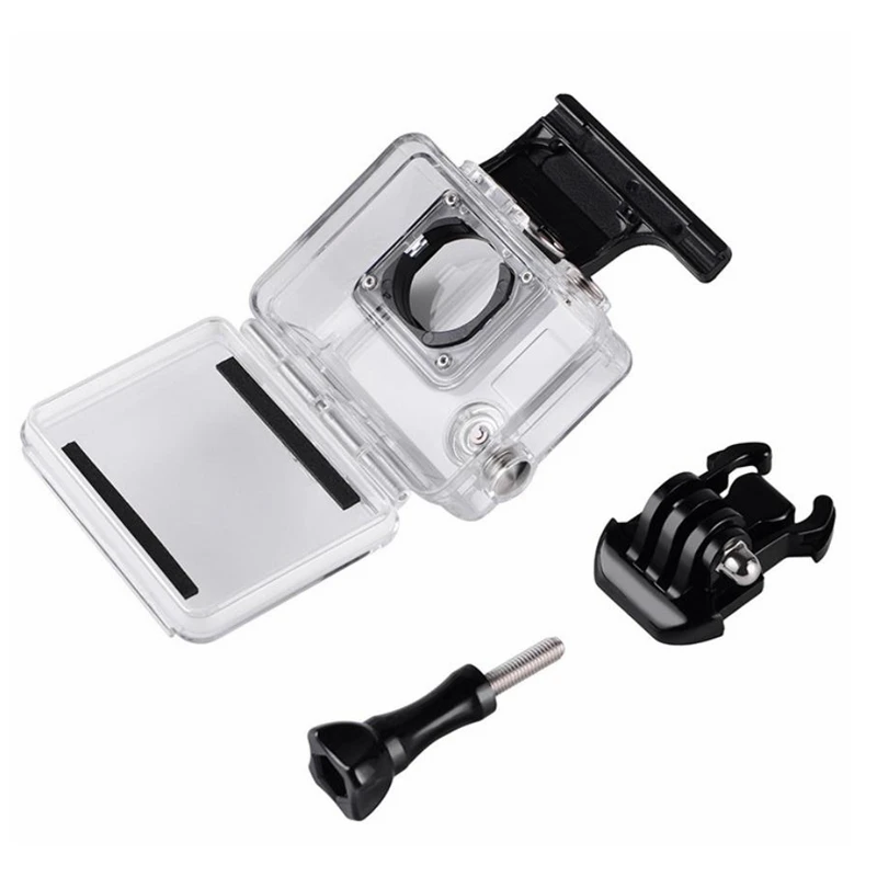 Hero 4 3+ Underwater Waterproof Housings Protection Box Case+Red Filter Dive Lens Cover Kits For GoPro 3+Hero Accessories | Электроника