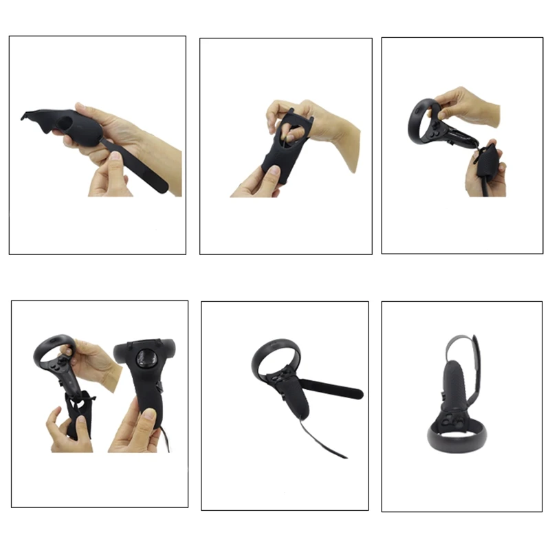 

Sweat Proof Eye Pad Press Controller Grip Cover Protective Lens Cover Controller Knuckle Straps for Oculus Rift S VR