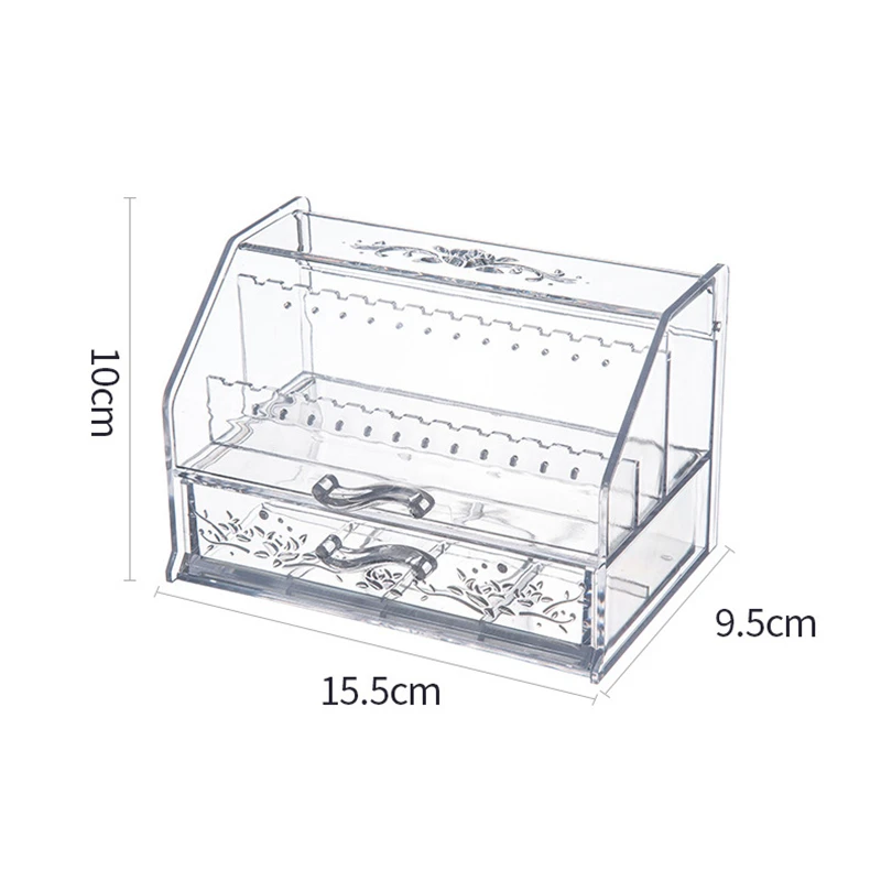 

Home Jewelry Storage Box Acrylic Storage Box Desktop Jewelry Organizer Earring Storage Shelf Necklace Bracelet Storage Drawer