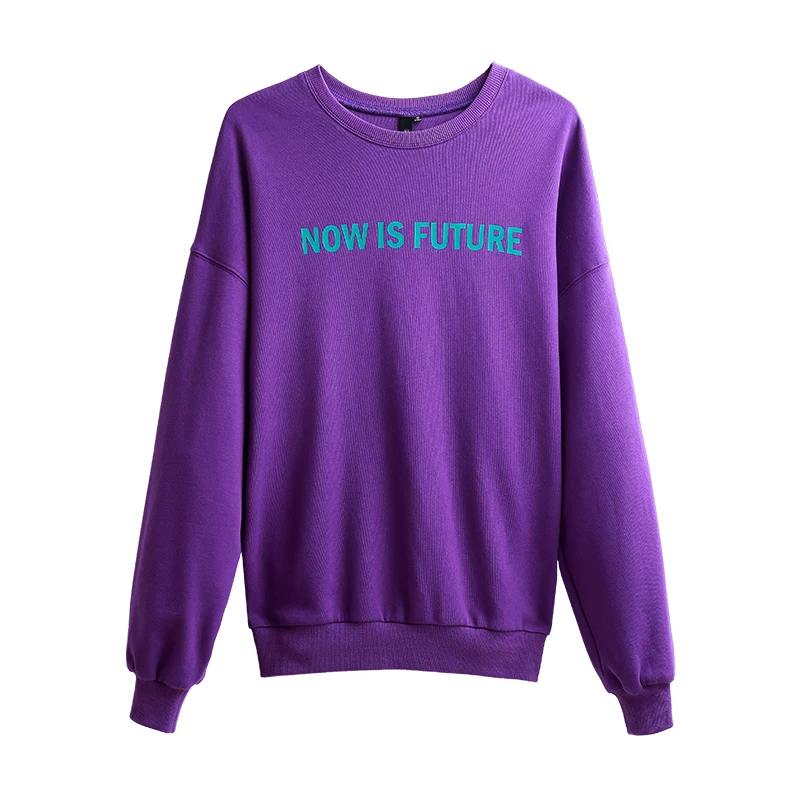 

Toyouth Women Pullover Hoodies Casual Letter Printed Black White Pink Sweatershirt