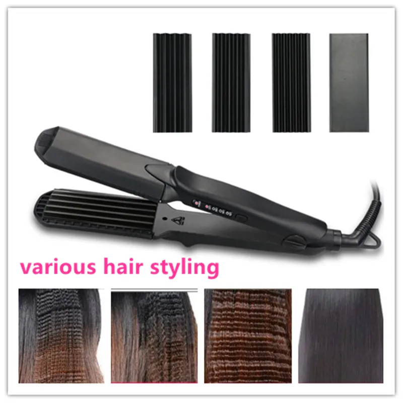 

Hair Straightener and Crimper 4 in 1 Tourmaline Ceramic Flat and Curling Iron for Hair Styling Hair Crimper Waver Iron