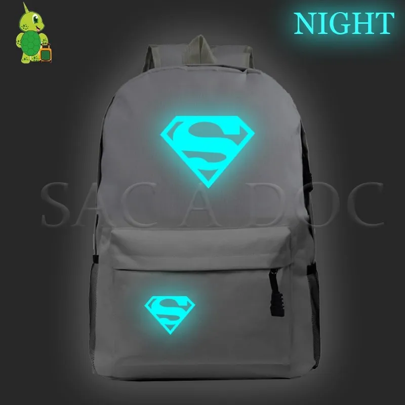 12gray Новинка, рюкзак Mochila, Мстители, женский, мужской, рюкзак, светящийся, для подростков, школьные сумки, Капитан Америка, дорожная сумка для ноутбука - Цвет: 12gray